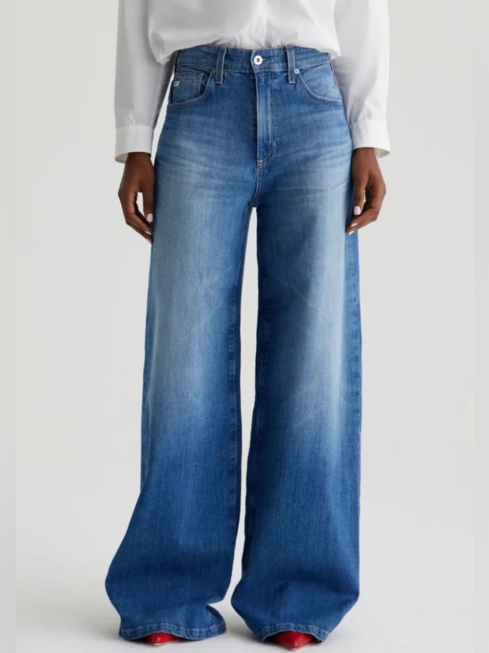 AG Deven 100% Cotton High Rise Ultra Wide Leg Jeans